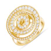 18k Gold Round Brilliant Cut 0.80ct Diamond Circular Dress Ring image