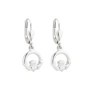 Sterling Silver Claddagh Drop Earrings