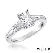 Platinum 0.84ct F VVS2 Radiant Cut Diamond Engagement Ring image