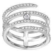 Rhodium Plated Crystal Coiled Creativity Ring Size 52 image