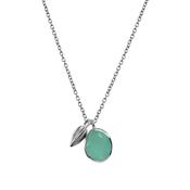 Silver Tulum Aqua Chalcedony Pendant Necklace image
