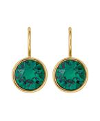 Louise Gold Toned Green Crystal Earrings image