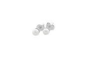 Sterling Silver White Synthetic Stone Stud Earrings