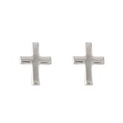 Children's Sterling Silver Cross Earrings image