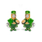 Happy Leprechaun Sterling Silver Cufflinks image