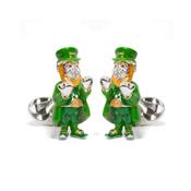 Angry Leprechaun Sterling Silver Cufflinks