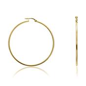 9k Yellow Gold Square Tube Hoop Earrings