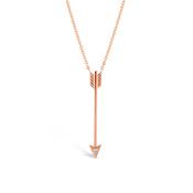 18k Rose Gold Hole Heartedly Arrow Diamond Pendant Necklace