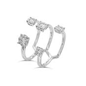 18k White Gold Spot On Layered Diamond Ring image