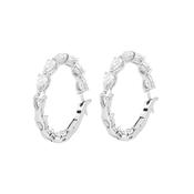 18k White Gold 5.90ct Pear Cut Diamond Hoop Earrings