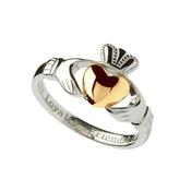 Sterling Silver 10K Yellow Gold Claddagh Rings