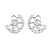 18k White Gold Cartwheel Earrings image