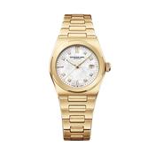 A.R.T. Date 30mm MOP Diamond Dot Dial Quartz Gold Tone Stainless Steel Bracelet