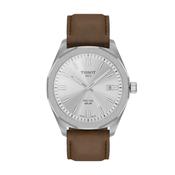 PRC 100 39mm Solar Silver Dial Quartz Leather Strap 100m Watch