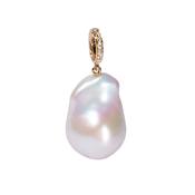 Baroque 18k Yellow Gold Diamond &amp; Pearl Charm