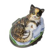 Porcelain Cat Trinket Jewellery Box