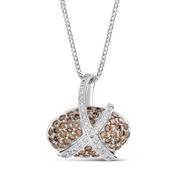 18k White Gold Champagne 1.75ct Diamond Pendant Necklace image