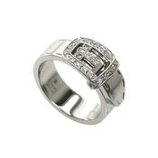 18k White Gold Diamond Buckle Ring image