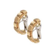 18k Red Gold Weave Half Hoop Earrings image