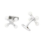 Sterling Silver White Ball Cufflinks image