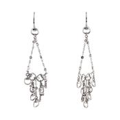 18k White Gold Diamond Horsebit Chandelier Earrings image