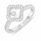 Happy Diamonds 18k White Gold Clover Pave Ring image