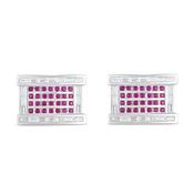 Weir Collection 18k Gold Diamond &amp; Ruby Cufflinks