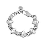 Zelko White Crystal Silver Tone Bracelet