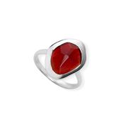 Stepping Stone Red Garnet Sterling Silver Ring
