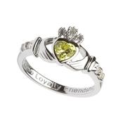 Sterling Silver August Birthstone Claddagh Ring