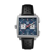Monaco Chronograph 39mm Blue Dial Automatic Leather Strap Watch