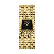 Manchette 25.7mm Black Dial Quartz Gold Tone Stainless Steel Bracelet Watch image