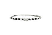 18K White Gold Black &amp; White Diamonds Reptile Bracelet image