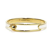 Boucle White Resin Yellow Gold Plated Bangle