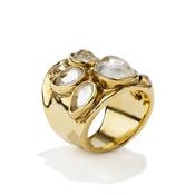 Cachemire Large Gold Plated Natural Rock Ring  image