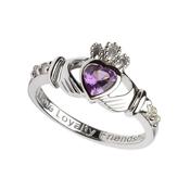Sterling Silver June Birthstone Claddagh Ring