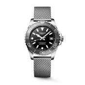 HydroConquest 39mm Black Dial Automatic Mesh Bracelet Stainless Watch