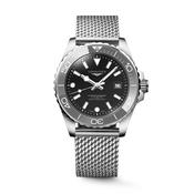 HydroConquest 42mm Black Dial Automatic Stainless Steel Mesh Bracelet Watch