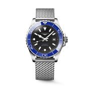 HydroConquest 42mm Black Dial Automatic Stainless Steel Mesh Bracelet Watch