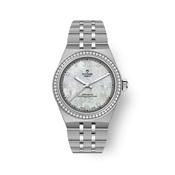 Royal  30mm Mother of Pearl Diamond Dial Automatic Stainless Steel Watch