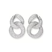 Gourmette 18K White Gold Diamond Drop Earrings image