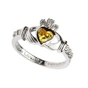 Sterling Silver November Birthstone Claddagh Ring