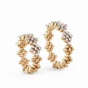 18k Rose Gold Diamond Half Set Flower Multi Size Ring image