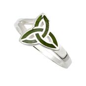 Sterling Silver Connemara Marble Trinity Knot Ring image