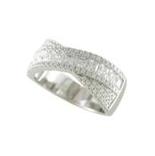 Sterling Silver Crossover Cubic Zirconia Promise Rings image