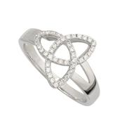 Sterling Silver Trinity Knot Cubic Zirconia Ring