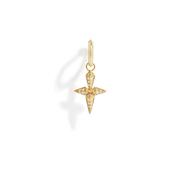 Rockaway 18k Yellow Gold Croos Diamonds One Piece Hoop Earring image