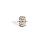 Petite My Way 18K Yellow and White Gold Diamonds Ring