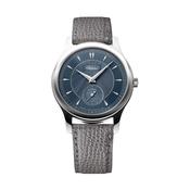 L.U.C 1860 36.50mm Blue Dial Automatic Grey Calfskin Strap Watch   