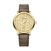 L.U.C Quattro Spirit 25 40mm Gold Dial Manual Brown Alligator Strap Watch  image